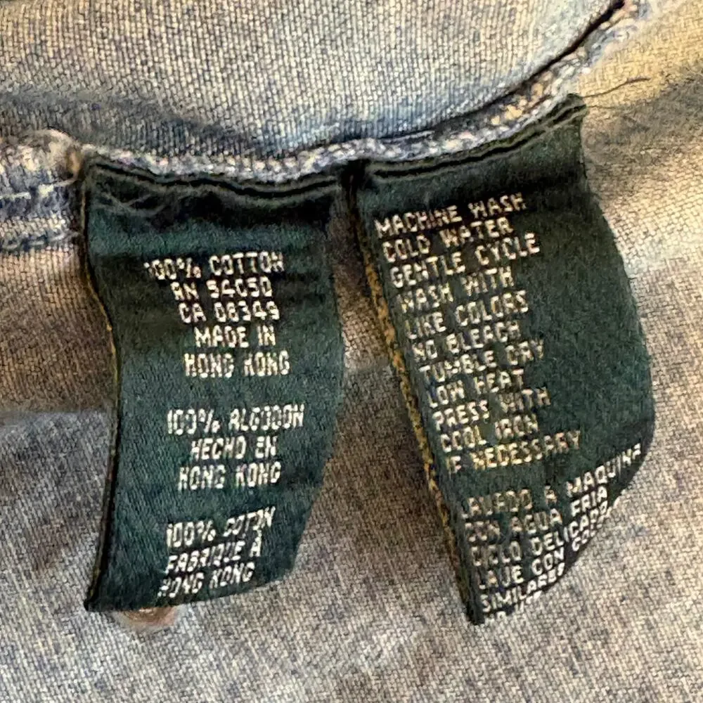 RL67 Ralph Lauren Denim Vest Corduroy Collar Cowgirl Western Cowgirlcore M
